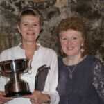 Allison Pirie accepting the Jessie Baillie Rosebowl (highest lead or second in Points) from Maggie Saunderson Allison Pirie accepting the Jessie Baillie Rosebowl (highest lead or second in Points) from Maggie Saunderson