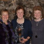 Jeanne Dean and Wilma Brownlie accepting the Kirkforthar Cup (Pairs) from Maggie Saunderson Jeanne Dean and Wilma Brownlie accepting the Kirkforthar Cup (Pairs) from Maggie Saunderson